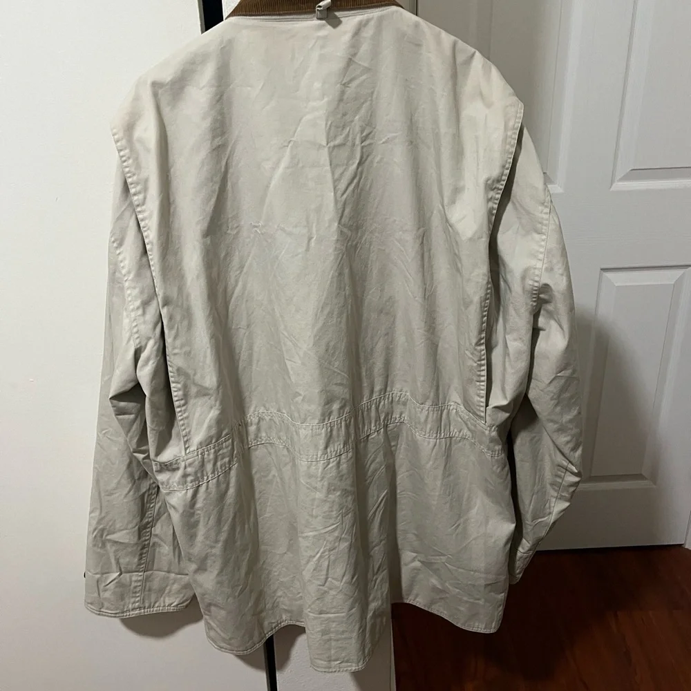 J. Crew Cream Barn Jacket with Brown Corduroy Collar